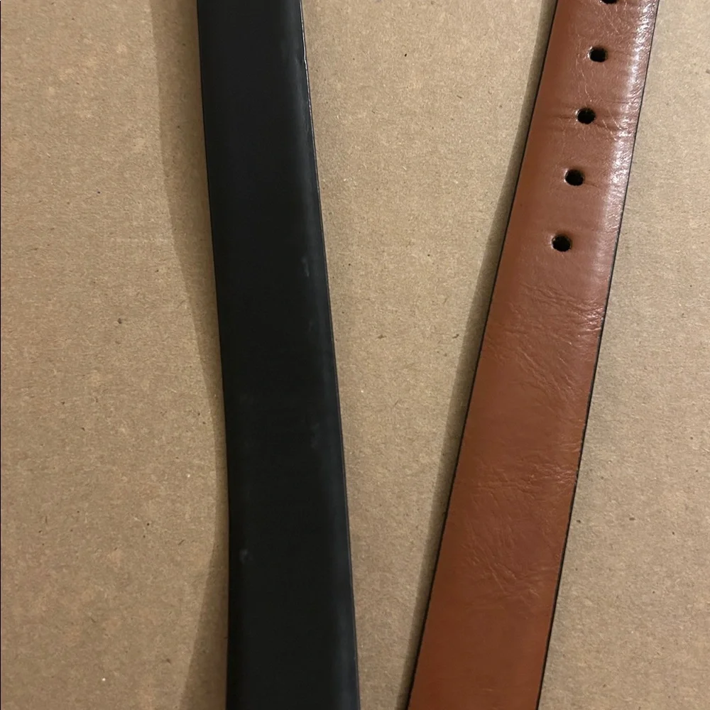 Chaps Black and Brown Reversible Synthetic Leather Belt